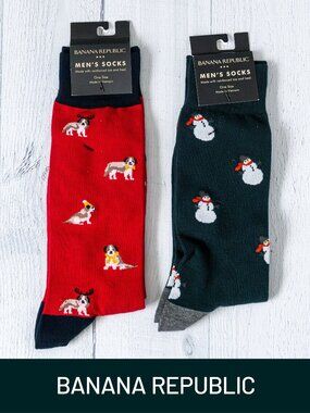 Banana Republic - Men's Holiday Socks - 2 Pairs - NWT
